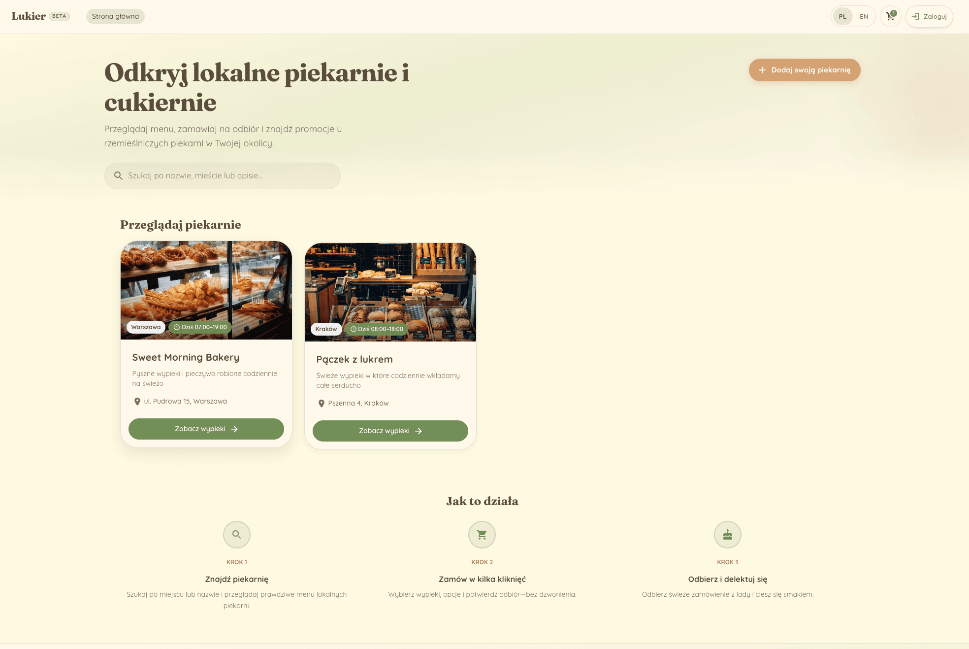 Lukier - odkryj lokalne piekarnie